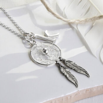 MC251P STERLINGSILVERDREAMCATCHERNECKLACE 004