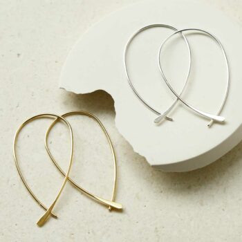 MC257G MC257S STERLING SILVER GOLD PLATED OVAL HOOPS 1110X1110
