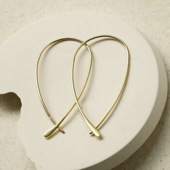 MC257G STERLING SILVER GOLD PLATED OVAL HOOPS 1110X1110