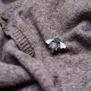 Sterling Silver Bee Brooch on jumper