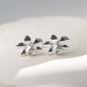Sterling Silver Daffodil Stud Earrings