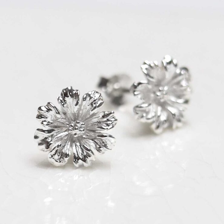 Sterling Silver Cosmos Flower Studs