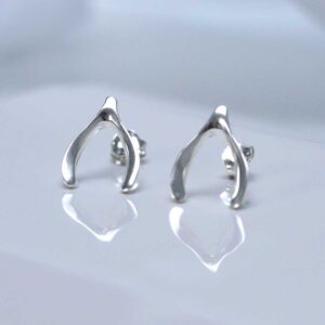 Sterling Silver Wishbone Studs