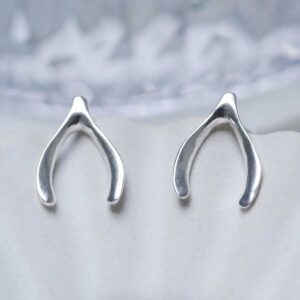 Sterling Silver Wishbone Studs
