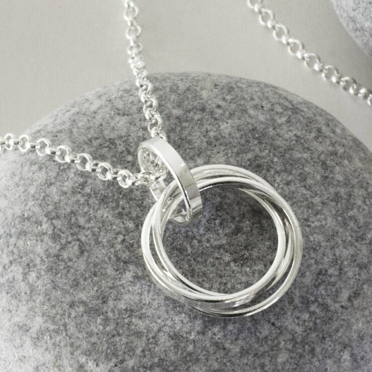 Sterling Silver Four Linked Ring Necklace – Jewellery by Jo