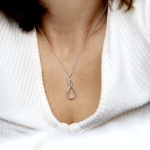 Sterling Silver Designer Loop Necklace on model