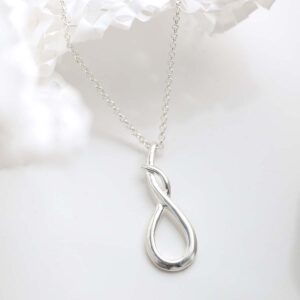 Sterling Silver Designer Loop Necklace on white