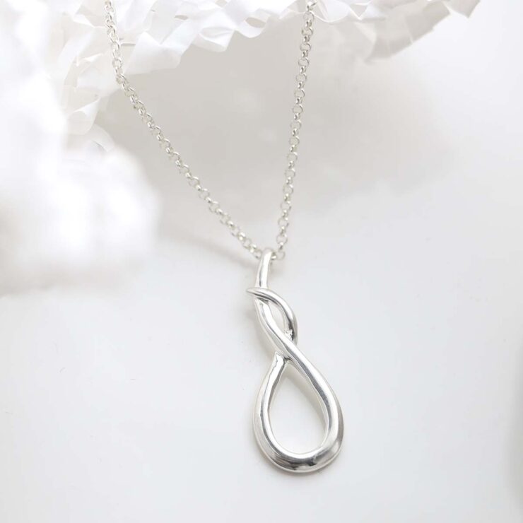 MD314P_Sterling Silver Designer Loop Necklace_new 1 Sterling Silver Designer Loop Necklace on white