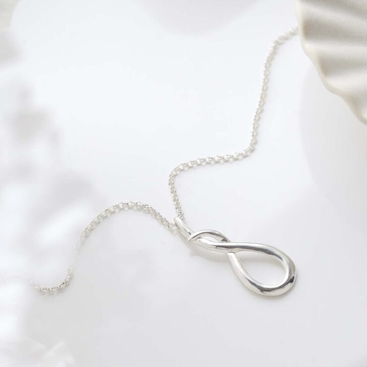 Sterling Silver Designer Loop Necklace on white