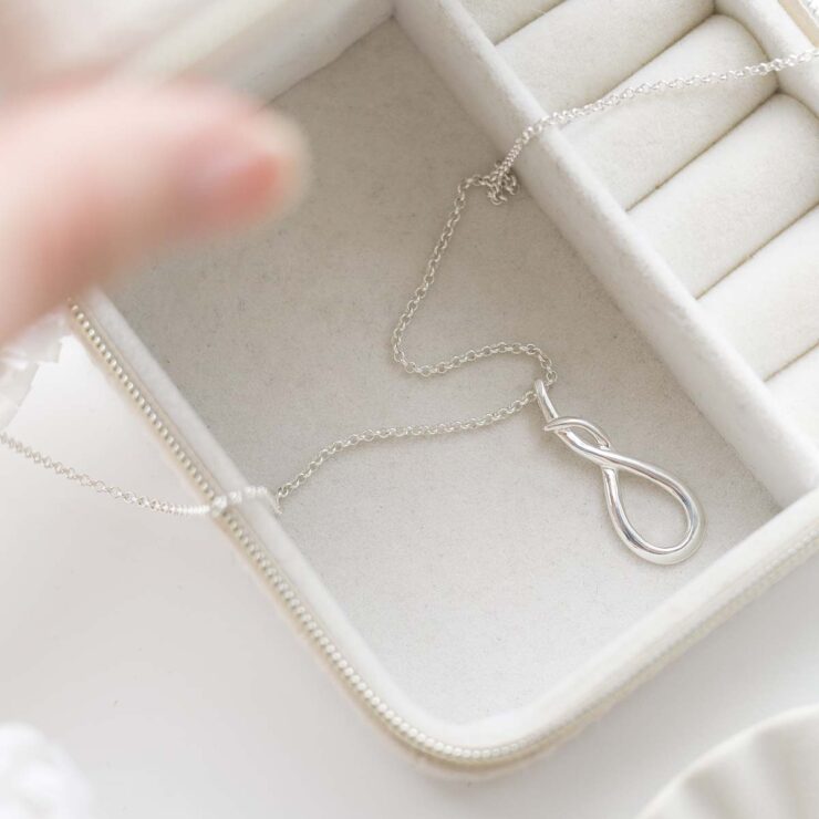 Sterling Silver Designer Loop Necklace in jewellery box
