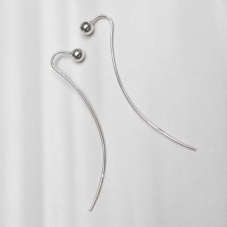 Sterling Silver Solid Threader Earrings on jewellery dish
