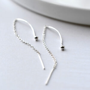 Wave Threader Chain Earrings