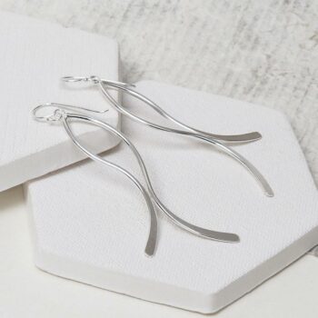 【HYERES LOR】24SS★ H Ribbon Drawn Silver Earrings HYERES LOR】24SS☆ H Ribbon Drawn Silver Earrings