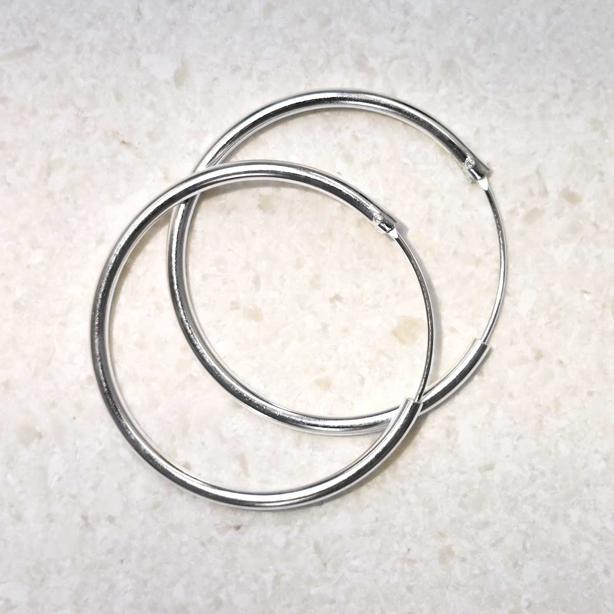 Sterling Silver 25mm Hoop Earrings Martha Jackson
