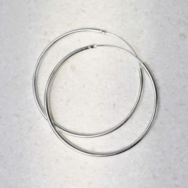 ME452 Sterling Silver 5cm Hoop Earrings 1