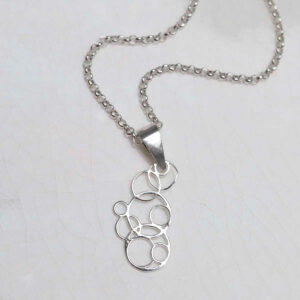 Sterling Silver Bubbles Necklace on jewellery dish