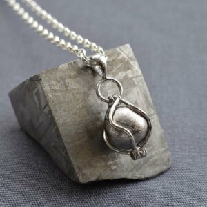 Muonionsalusta Meteorite Spinning Orb Necklace