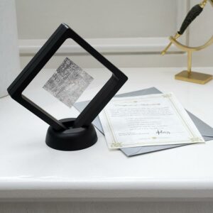 Meteorite Slice in Black frame on Desk with Certificate