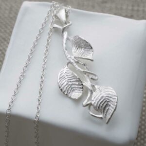 Sterling Silver Leaves Necklace by Martha Jackson