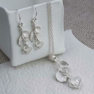 Sterling Silver Leaves Necklace by Martha Jackson