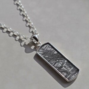 Muonionalusta Meteorite Rectangular Necklace