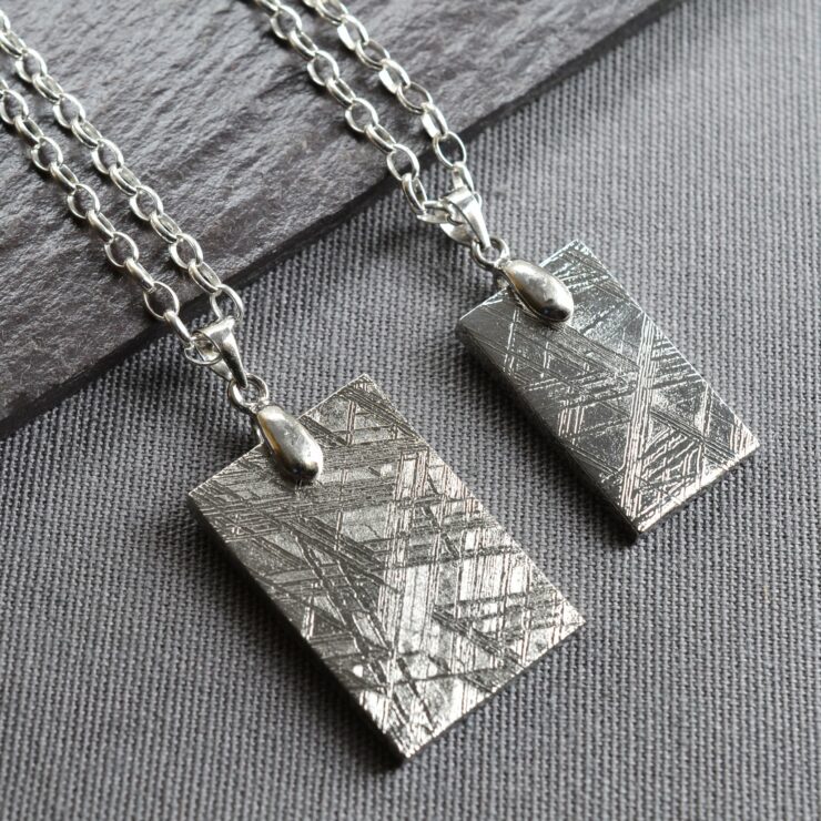 MJ0126 Large MJ0127 Small Meteorite Dog Tag Necklace d38f49ca 70a5 4feb 8a96 d2a862d967e4