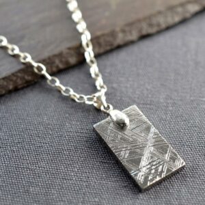 MJ0126 Large Meteorite Dog Tag Necklace 2