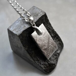 MJ0127 Meteorite dog tag necklace small