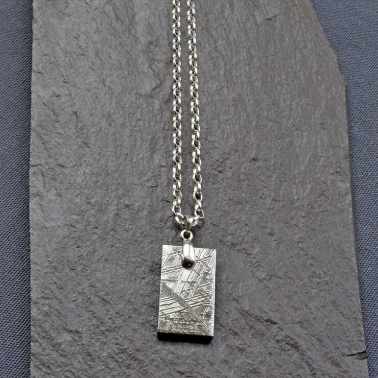MJ0127 Meteorite dog tag necklace small 3