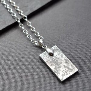 Small Muonionalusta Meteorite Dog Tag Necklace