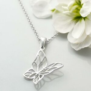 Silver Butterfly Necklace by Martha Jackson