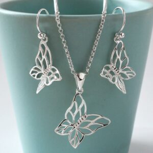 Silver Butterfly Jewellery Set by Martha Jackson