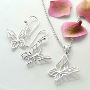 Silver Butterfly Jewellery Set by Martha Jackson