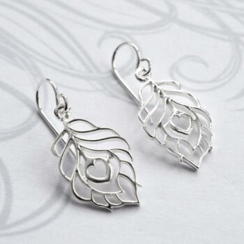 MJ0282E Silver Peacock Love Earrings
