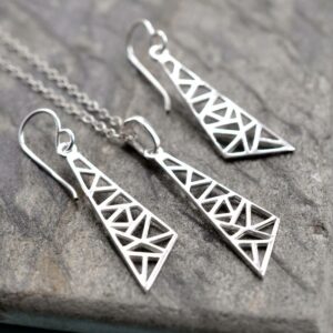 Silver Geometric Drop Triangle Jewellery by Martha Jackson