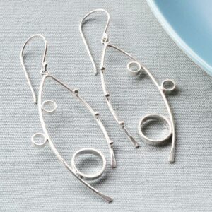 Silver Bubble Effect Earrings by Martha Jackson