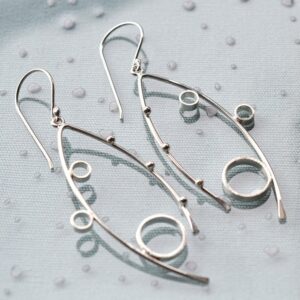 Silver Bubble Effect Earrings by Martha Jackson