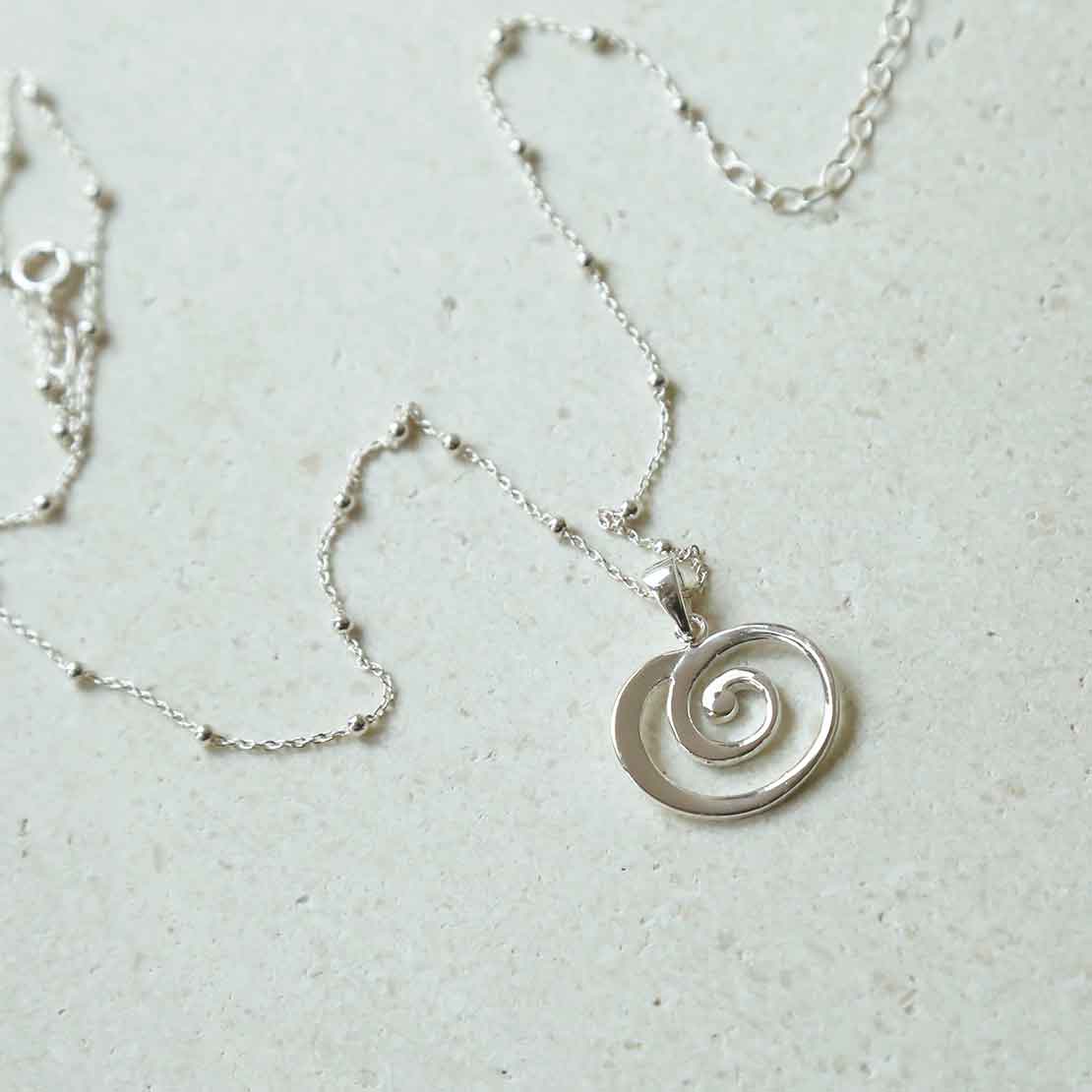 Sterling Silver Spiral Necklace | Martha Jackson