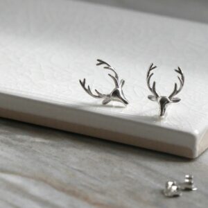 ML857 Sterling Silver Stag Stud Earrings1