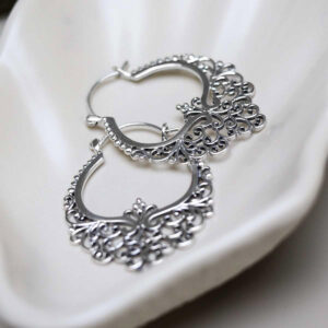Sterling Silver Marrakesh Nights Hoops in jewellery dish