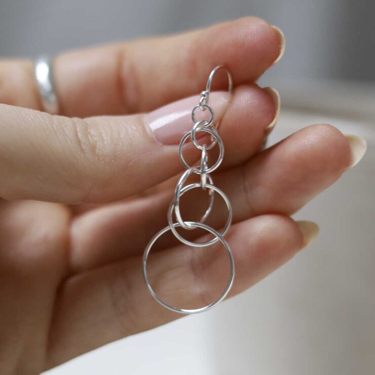 925 Sterling Silver Ball Loop Wire Drop Earrings – Dangle Style – Jewellerybox