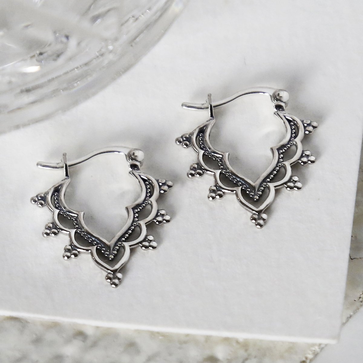 Sterling Silver Arabesque Hoops - Martha Jackson