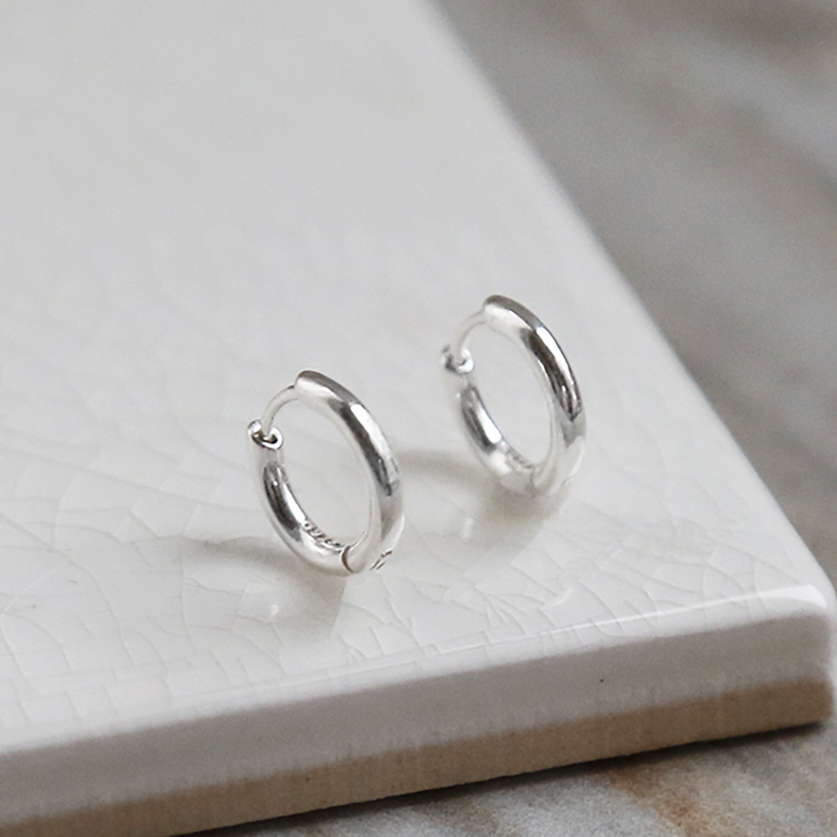 Greenlight Glow Sterling Silver Huggies main image 1