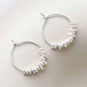 Sterling Silver Boho Hoops on ceramic