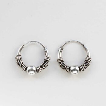 ML940 STERLING SILVER BALI INDO HOOPS 1110X1110
