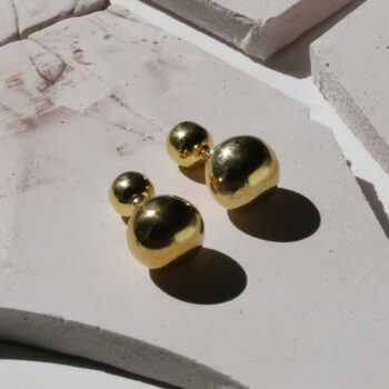 MN954G 2 Sterling Silver Gold Plated Venus Stud Earrings