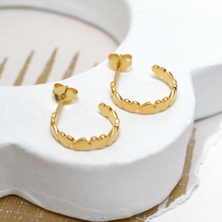 Small Lucky Love Hoops in Gold main image 1