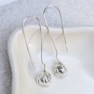Sterling Silver Blossom Drop Earrings in jewellery dish
