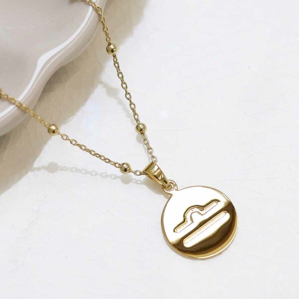 MS1195G Gold Plated Sterling Silver Libra Star Sign Necklace new 2