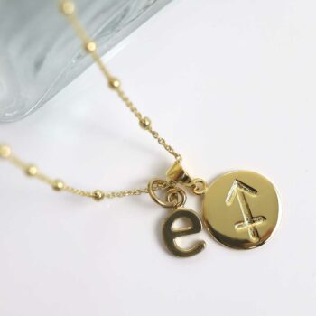 MS1201G Gold Plated Sterling Silver Sagittarius Star Sign Necklace 3